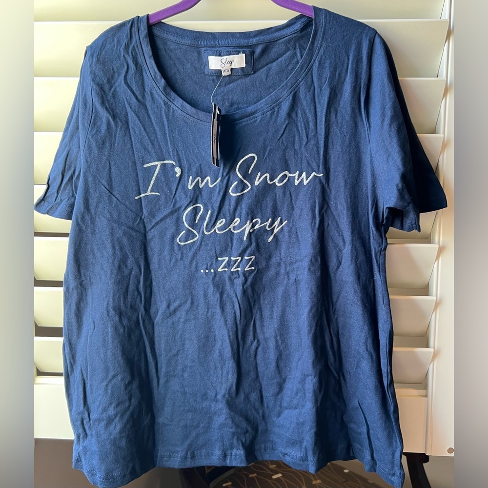 Sleep - 14/16 - NWT - Blue Graphic Sleep T-Shirt with Sleepy Print
